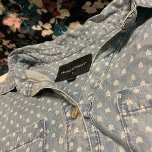 Velvet Heart Denim Half-Way Button Up